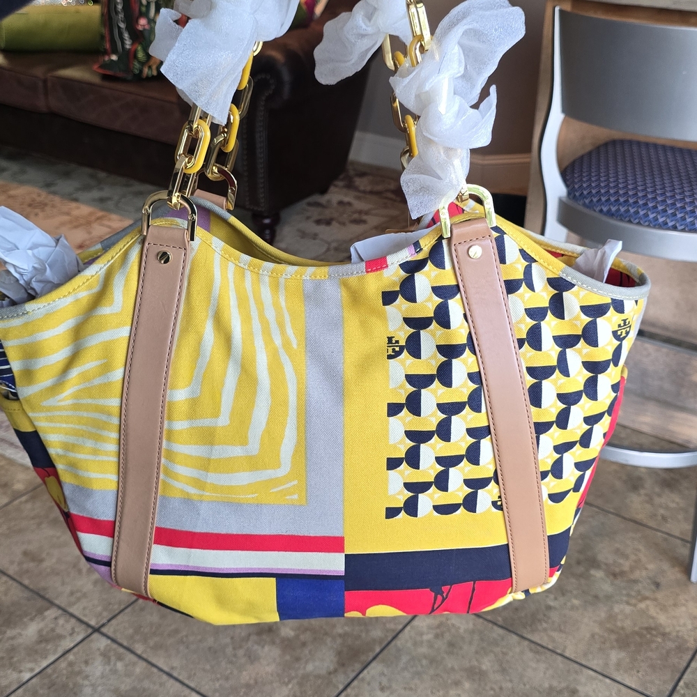 Tory Burch Multicolor Patchwork Tote - image 4